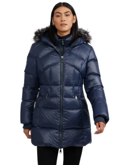 Outlet Ares Matelasse Pour Femmes Avec Contour En Fausse Fourrure Femmes Matelassés