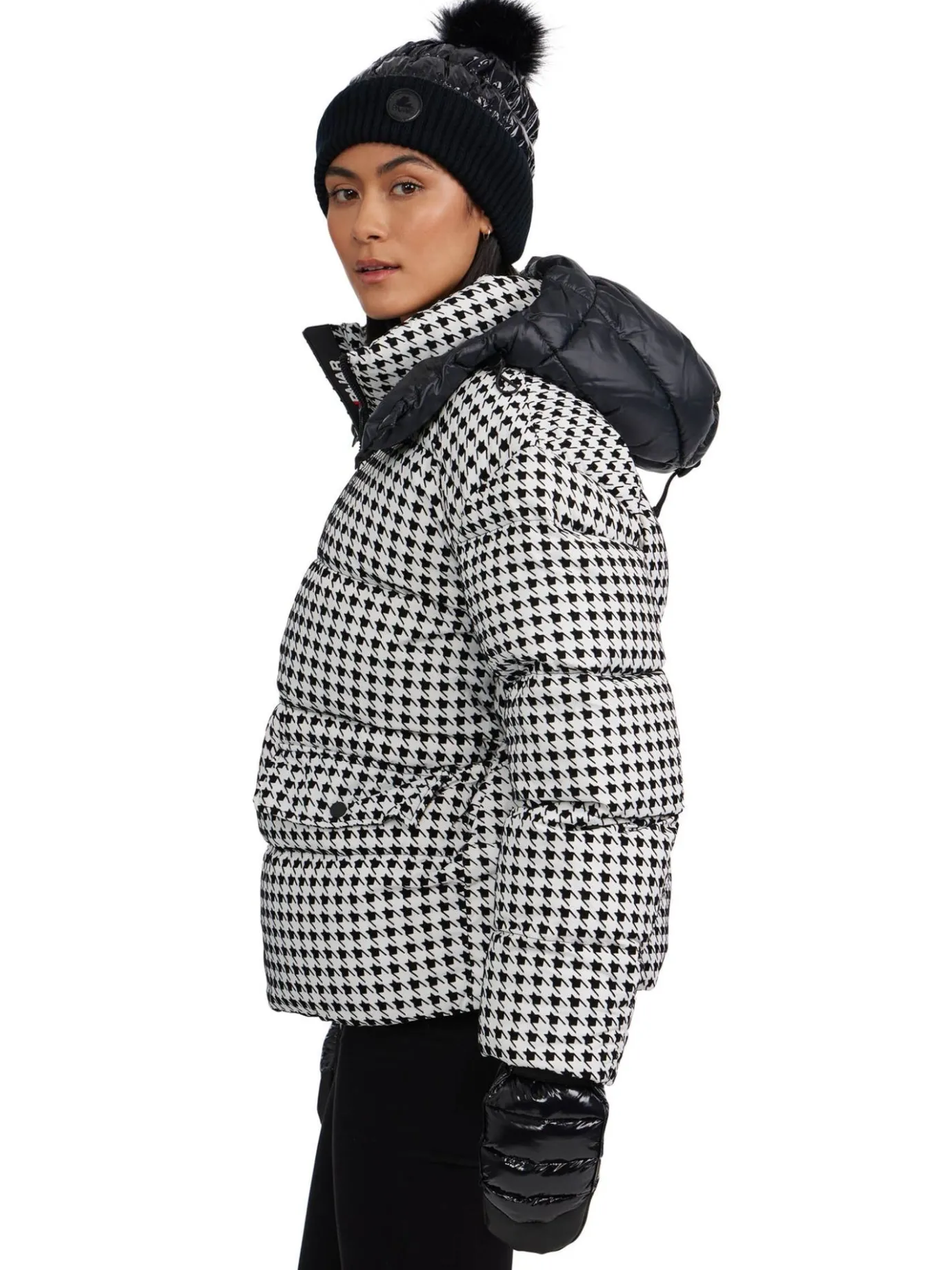 Fashion Ascella Manteau Matelasse Surdimensionne Court A Motif Pied- Femmes Matelassés