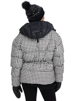 Fashion Ascella Manteau Matelasse Surdimensionne Court A Motif Pied- Femmes Matelassés