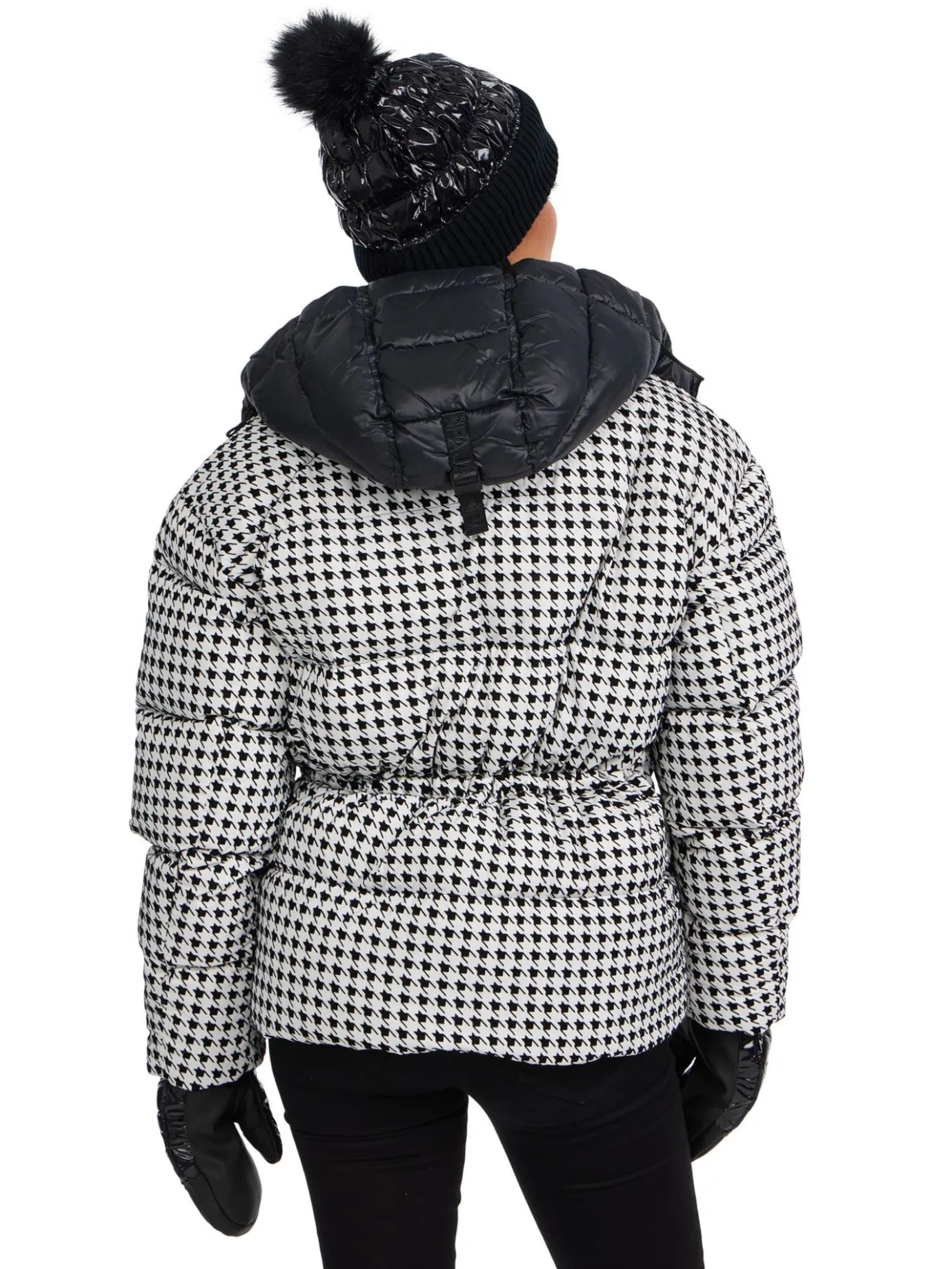 Fashion Ascella Manteau Matelasse Surdimensionne Court A Motif Pied- Femmes Matelassés