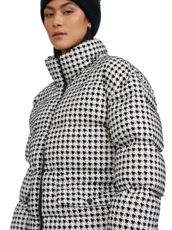 Fashion Ascella Manteau Matelasse Surdimensionne Court A Motif Pied- Femmes Matelassés