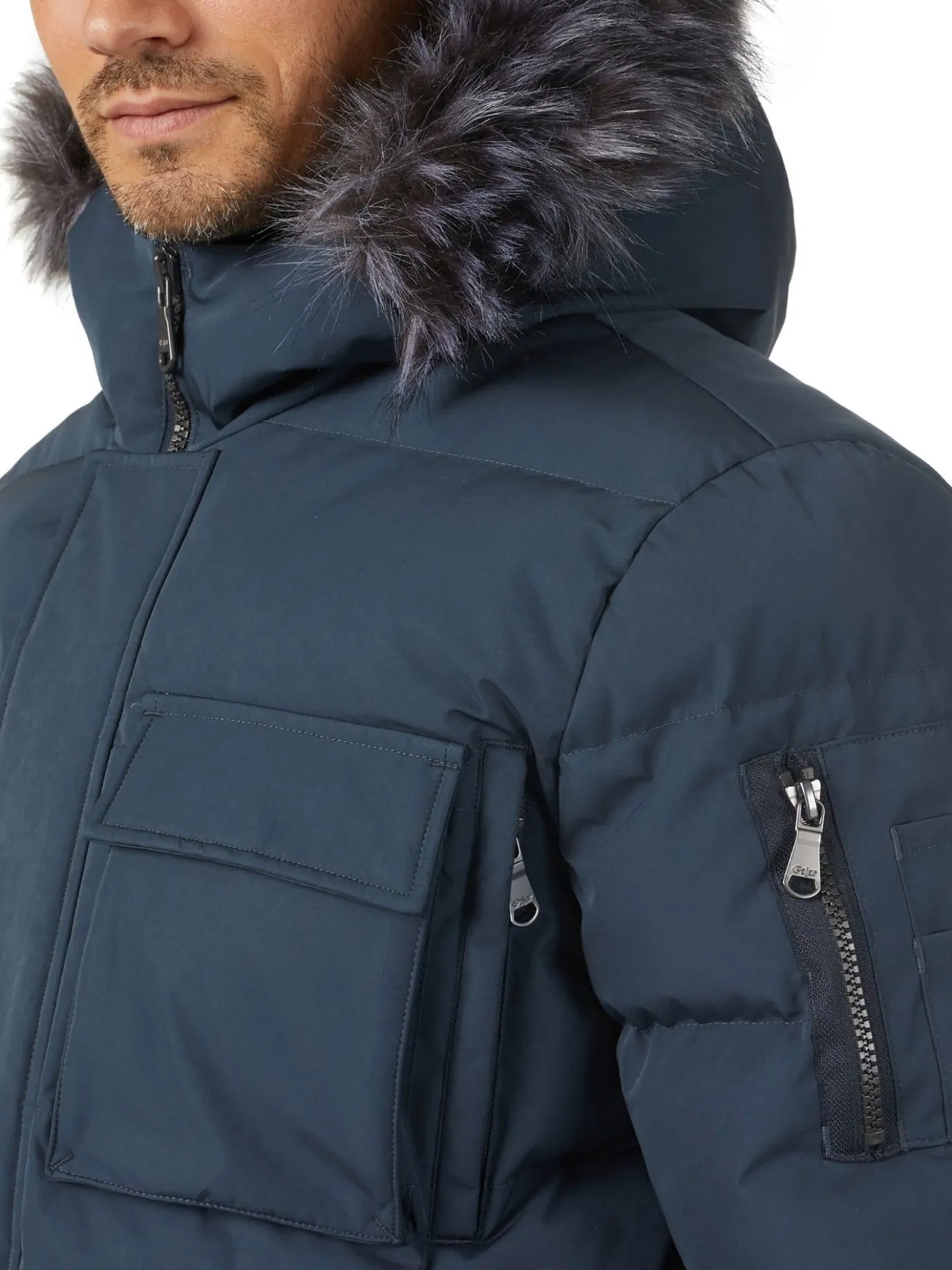 Store Hamilton Parka Matelasse Pour Hommes Avec Contour En Fausse Hommes Parkas