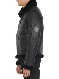 Flash Sale Heritage Aviator Blouson En Peau De Mouton Pour Hommes Hommes Bombers