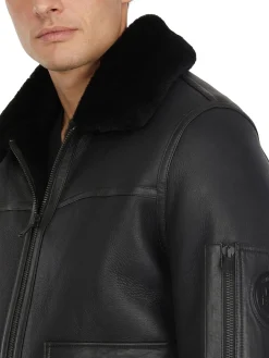 Flash Sale Heritage Aviator Blouson En Peau De Mouton Pour Hommes Hommes Bombers