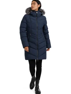Store January Manteau Matelasse Pour Femmes Avec Fausse Fourrure Femmes Matelassés