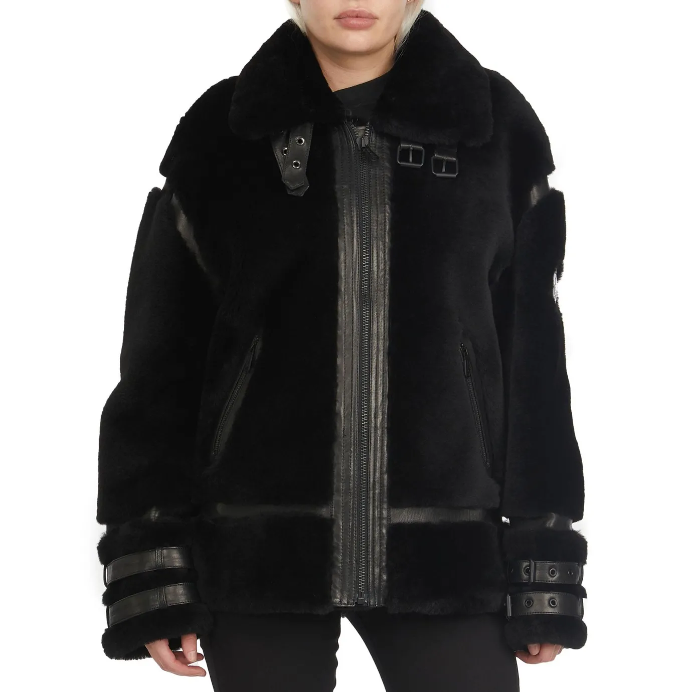 Shop Jenny Veste Zippee En Peau De Mouton Pour Femmes Femmes Bombers