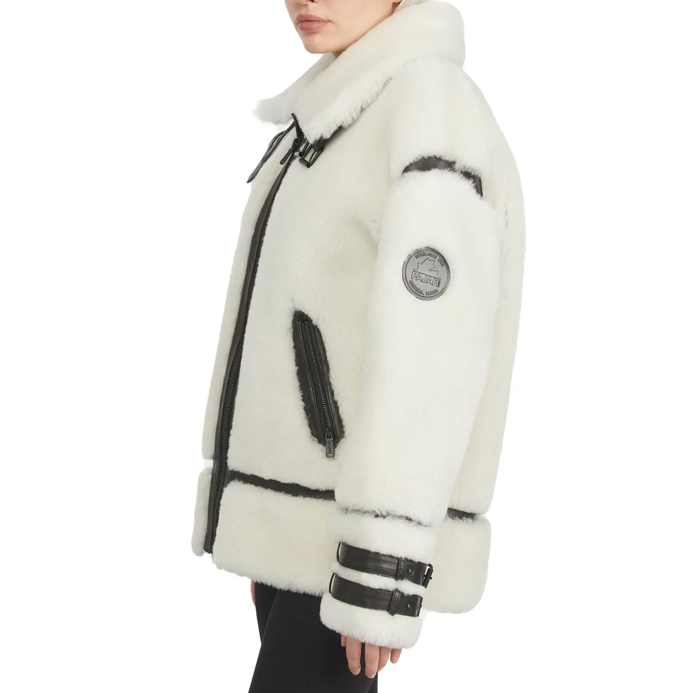 New Jenny Veste Zippee En Peau De Mouton Pour Femmes Femmes Bombers