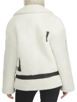New Naomi Veste Perfecto En Peau De Mouton Pour Femmes Femmes Bombers