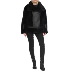 Cheap Naomi Veste Perfecto En Peau De Mouton Pour Femmes Femmes Bombers