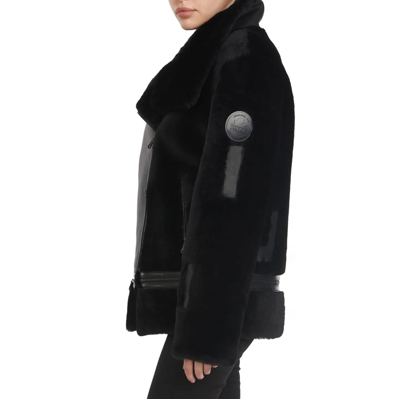Cheap Naomi Veste Perfecto En Peau De Mouton Pour Femmes Femmes Bombers