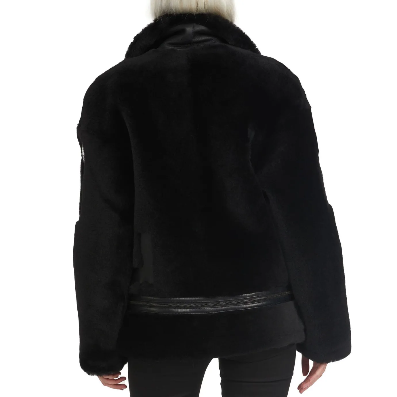 Cheap Naomi Veste Perfecto En Peau De Mouton Pour Femmes Femmes Bombers