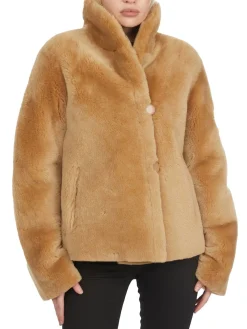 Cheap Nathalie Veste Reversible En Peau De Mouton Pour Femmes Femmes Bombers