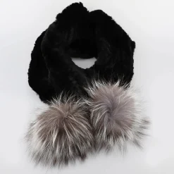 Online Rexal Echarpe Tricotee Avec Pompon En Fourrure Femmes Écharpes
