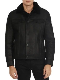 Cheap Trucker Manteau En Peau De Mouton Pour Hommes Hommes Bombers